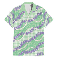 Pastel Green Hawaii Palaka Honohono Pikake Family Matching Mermaid Dress and Hawaiian Shirt Hawaiian Orchid Lei Polynesian Pattern LT14 Dad's Shirt - Short Sleeve Pastel Green - Polynesian Pride