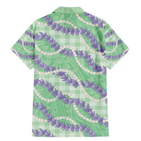 Pastel Green Hawaii Palaka Honohono Pikake Family Matching Mermaid Dress and Hawaiian Shirt Hawaiian Orchid Lei Polynesian Pattern - Polynesian Pride