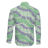 Pastel Green Hawaii Palaka Honohono Pikake Family Matching Mermaid Dress and Hawaiian Shirt Hawaiian Orchid Lei Polynesian Pattern LT14 - Polynesian Pride