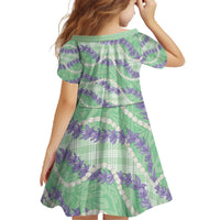 Pastel Green Hawaii Palaka Honohono Pikake Family Matching Off The Shoulder Long Sleeve Dress and Hawaiian Shirt Hawaiian Orchid Lei Polynesian Pattern LT14 - Polynesian Pride