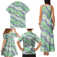 Pastel Green Hawaii Palaka Honohono Pikake Family Matching Tank Maxi Dress and Hawaiian Shirt Hawaiian Orchid Lei Polynesian Pattern LT14 - Polynesian Pride
