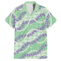 Pastel Green Hawaii Palaka Honohono Pikake Hawaiian Shirt Hawaiian Orchid Lei Polynesian Pattern - Polynesian Pride