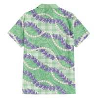 Pastel Green Hawaii Palaka Honohono Pikake Hawaiian Shirt Hawaiian Orchid Lei Polynesian Pattern - Polynesian Pride