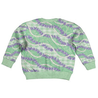 Pastel Green Hawaii Palaka Honohono Pikake Kid Ugly Christmas Sweater Hawaiian Orchid Lei Polynesian Pattern LT14 - Polynesian Pride