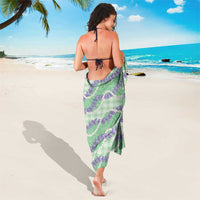 Pastel Green Hawaii Palaka Honohono Pikake Sarong Hawaiian Orchid Lei Polynesian Pattern - Polynesian Pride