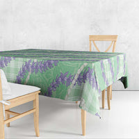 Pastel Green Hawaii Palaka Honohono Pikake Tablecloth Hawaiian Orchid Lei Polynesian Pattern - Polynesian Pride