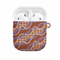 Orange Hawaii Palaka Honohono Pikake AirPods Case Hawaiian Orchid Lei Polynesian Pattern - Polynesian Pride