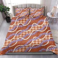 Orange Hawaii Palaka Honohono Pikake Bedding Set Hawaiian Orchid Lei Polynesian Pattern - Polynesian Pride
