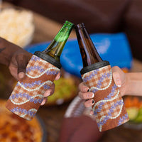 Orange Hawaii Palaka Honohono Pikake 4 in 1 Can Cooler Tumbler Hawaiian Orchid Lei Polynesian Pattern - Polynesian Pride