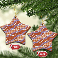 Orange Hawaii Palaka Honohono Pikake Ceramic Ornament Hawaiian Orchid Lei Polynesian Pattern - Polynesian Pride