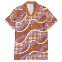 Orange Hawaii Palaka Honohono Pikake Family Matching Long Sleeve Bodycon Dress and Hawaiian Shirt Hawaiian Orchid Lei Polynesian Pattern LT14 Dad's Shirt - Short Sleeve Orange - Polynesian Pride