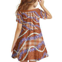 Orange Hawaii Palaka Honohono Pikake Family Matching Short Sleeve Bodycon Dress and Hawaiian Shirt Hawaiian Orchid Lei Polynesian Pattern LT14 - Polynesian Pride