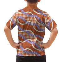Orange Hawaii Palaka Honohono Pikake Hawaiian Shirt Hawaiian Orchid Lei Polynesian Pattern - Polynesian Pride