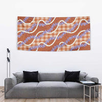 Orange Hawaii Palaka Honohono Pikake Tapestry Hawaiian Orchid Lei Polynesian Pattern - Polynesian Pride