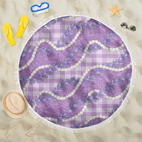 Purple Hawaii Palaka Honohono Pikake Beach Blanket Hawaiian Orchid Lei Polynesian Pattern - Polynesian Pride
