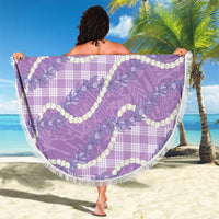 Purple Hawaii Palaka Honohono Pikake Beach Blanket Hawaiian Orchid Lei Polynesian Pattern - Polynesian Pride