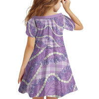 Purple Hawaii Palaka Honohono Pikake Family Matching Off Shoulder Short Dress and Hawaiian Shirt Hawaiian Orchid Lei Polynesian Pattern LT14 - Polynesian Pride