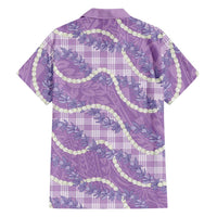 Purple Hawaii Palaka Honohono Pikake Family Matching Puletasi and Hawaiian Shirt Hawaiian Orchid Lei Polynesian Pattern LT14 - Polynesian Pride