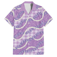 Purple Hawaii Palaka Honohono Pikake Family Matching Tank Maxi Dress and Hawaiian Shirt Hawaiian Orchid Lei Polynesian Pattern LT14 Dad's Shirt - Short Sleeve Purple - Polynesian Pride