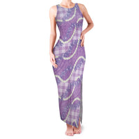 Purple Hawaii Palaka Honohono Pikake Family Matching Tank Maxi Dress and Hawaiian Shirt Hawaiian Orchid Lei Polynesian Pattern LT14 Purple - Polynesian Pride