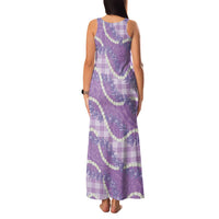 Purple Hawaii Palaka Honohono Pikake Family Matching Tank Maxi Dress and Hawaiian Shirt Hawaiian Orchid Lei Polynesian Pattern - Polynesian Pride