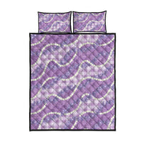Purple Hawaii Palaka Honohono Pikake Quilt Bed Set Hawaiian Orchid Lei Polynesian Pattern - Polynesian Pride