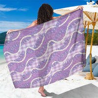 Purple Hawaii Palaka Honohono Pikake Sarong Hawaiian Orchid Lei Polynesian Pattern - Polynesian Pride