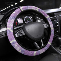 Purple Hawaii Palaka Honohono Pikake Steering Wheel Cover Hawaiian Orchid Lei Polynesian Pattern - Polynesian Pride