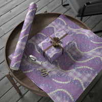 Purple Hawaii Palaka Honohono Pikake Wrapping Paper Hawaiian Orchid Lei Polynesian Pattern - Polynesian Pride