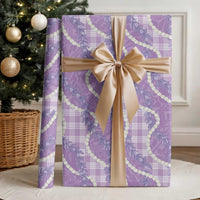 Purple Hawaii Palaka Honohono Pikake Wrapping Paper Hawaiian Orchid Lei Polynesian Pattern - Polynesian Pride