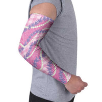 Pink Hawaii Palaka Honohono Pikake Arm Sleeves Hawaiian Orchid Lei Polynesian Pattern - Polynesian Pride