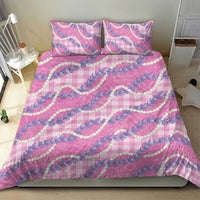 Pink Hawaii Palaka Honohono Pikake Bedding Set Hawaiian Orchid Lei Polynesian Pattern - Polynesian Pride