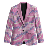 Pink Hawaii Palaka Honohono Pikake Blazer Hawaiian Orchid Lei Polynesian Pattern - Polynesian Pride