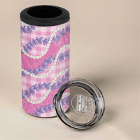 Pink Hawaii Palaka Honohono Pikake 4 in 1 Can Cooler Tumbler Hawaiian Orchid Lei Polynesian Pattern - Polynesian Pride