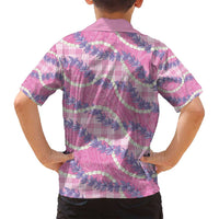 Pink Hawaii Palaka Honohono Pikake Family Matching Puletasi and Hawaiian Shirt Hawaiian Orchid Lei Polynesian Pattern - Polynesian Pride