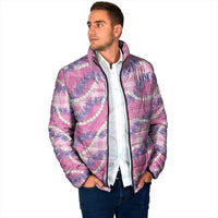 Pink Hawaii Palaka Honohono Pikake Padded Jacket Hawaiian Orchid Lei Polynesian Pattern - Polynesian Pride