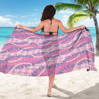 Pink Hawaii Palaka Honohono Pikake Sarong Hawaiian Orchid Lei Polynesian Pattern - Polynesian Pride