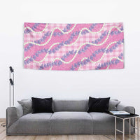 Pink Hawaii Palaka Honohono Pikake Tapestry Hawaiian Orchid Lei Polynesian Pattern - Polynesian Pride