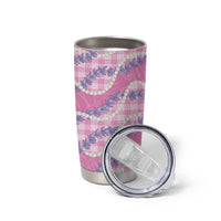 Pink Hawaii Palaka Honohono Pikake Tumbler Cup Hawaiian Orchid Lei Polynesian Pattern - Polynesian Pride