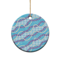 Blue Hawaii Palaka Honohono Pikake Ceramic Ornament Hawaiian Orchid Lei Polynesian Pattern - Polynesian Pride