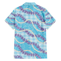 Blue Hawaii Palaka Honohono Pikake Family Matching Summer Maxi Dress and Hawaiian Shirt Hawaiian Orchid Lei Polynesian Pattern LT14 - Polynesian Pride