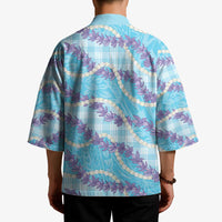 Blue Hawaii Palaka Honohono Pikake Kimono Hawaiian Orchid Lei Polynesian Pattern - Polynesian Pride