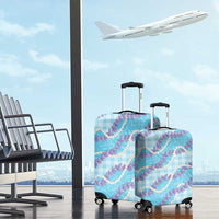 Blue Hawaii Palaka Honohono Pikake Luggage Cover Hawaiian Orchid Lei Polynesian Pattern - Polynesian Pride