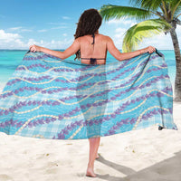 Blue Hawaii Palaka Honohono Pikake Sarong Hawaiian Orchid Lei Polynesian Pattern - Polynesian Pride