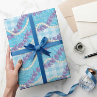 Blue Hawaii Palaka Honohono Pikake Wrapping Paper Hawaiian Orchid Lei Polynesian Pattern - Polynesian Pride