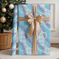 Blue Hawaii Palaka Honohono Pikake Wrapping Paper Hawaiian Orchid Lei Polynesian Pattern - Polynesian Pride