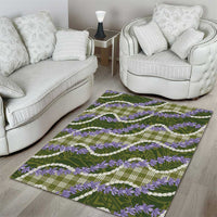 Green Hawaii Palaka Honohono Pikake Area Rug Hawaiian Orchid Lei Polynesian Pattern - Polynesian Pride