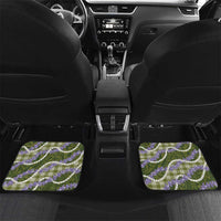 Green Hawaii Palaka Honohono Pikake Car Mats Hawaiian Orchid Lei Polynesian Pattern - Polynesian Pride