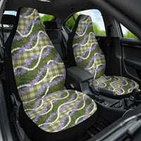Green Hawaii Palaka Honohono Pikake Car Seat Cover Hawaiian Orchid Lei Polynesian Pattern - Polynesian Pride