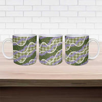 Green Hawaii Palaka Honohono Pikake Ceramic Mug Hawaiian Orchid Lei Polynesian Pattern - Polynesian Pride